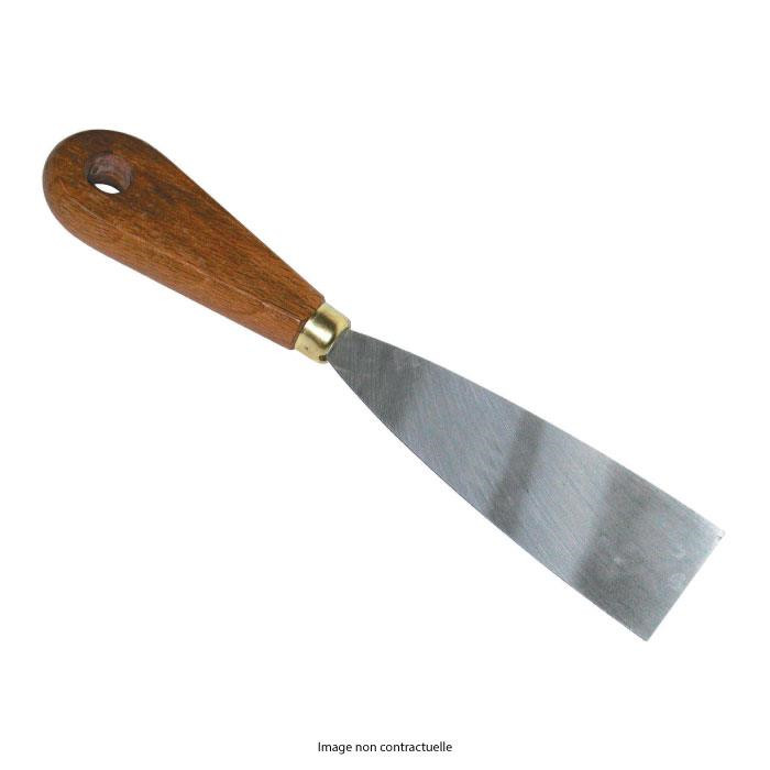 Couteau de peintre manche en bois - lame en acier chromé