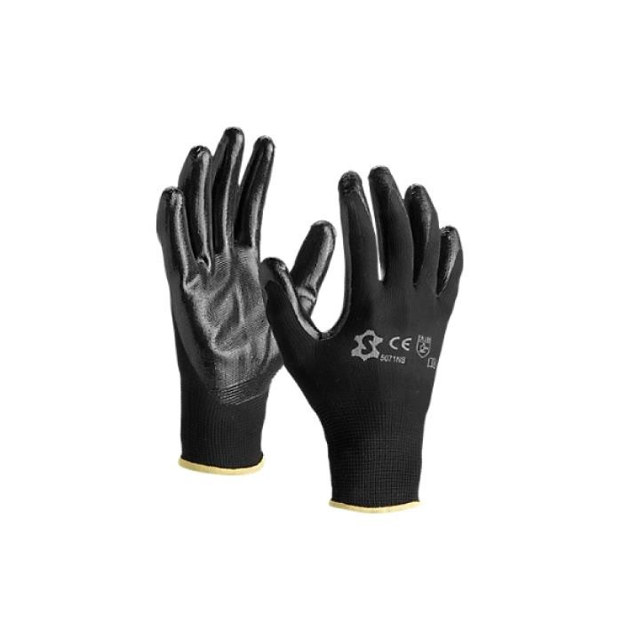 Gants en polyester noir avec enduction nitrile 5071NB Gants en polyester noir avec enduction nitrile 5071NB
