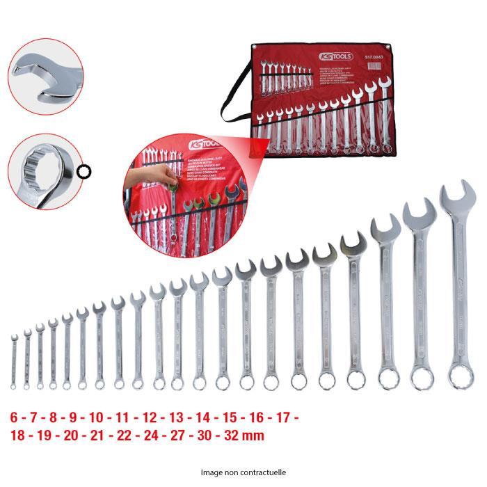 Jeux de clés mixtes inclinées de 6 à 32 mm - 21 PCS Jeux de clés mixtes inclinées de 6 à 32 mm - 21 PCS