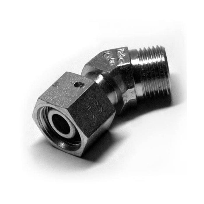 Raccord à bague avec coude 45° mâle/femelle tournante série S Raccord à bague avec coude 45° mâle/femelle tournante série S