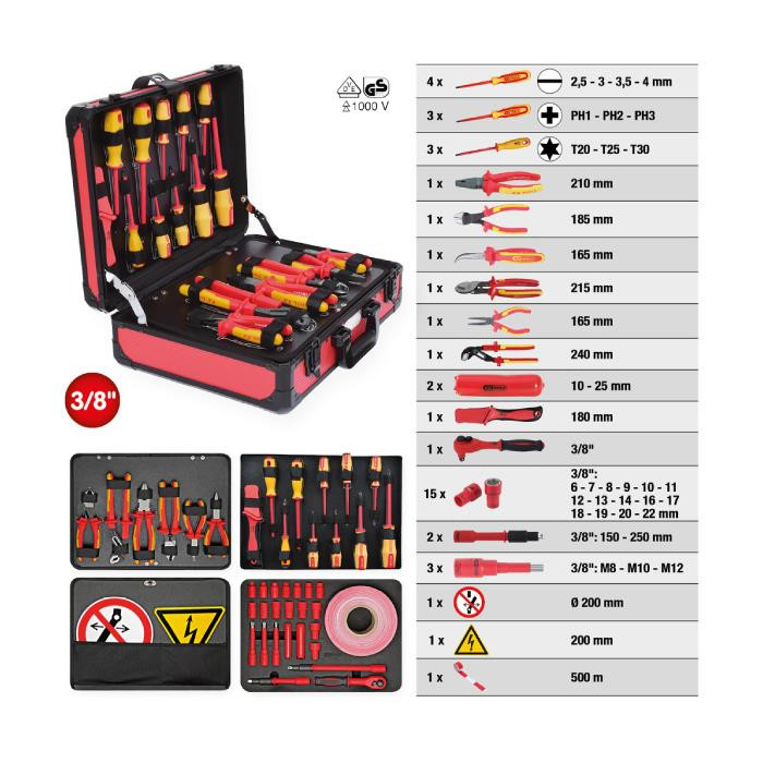 Set d'outils isolés pour véhicules électriques et hybrides - 43 PCS Set d'outils isolés pour véhicules électriques et hybrides - 43 PCS